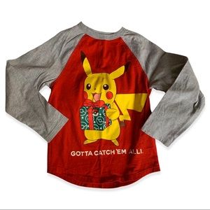 Pokémon Christmas Holiday Shirt Kids Medium 7-8